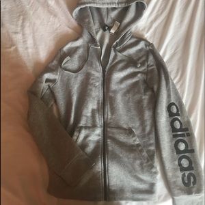 Gray Adidas zip-up hoodie